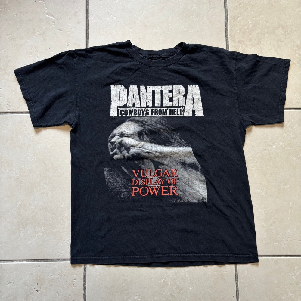 Pantera Vulgar Display of Power Stronger Than All Black Graphic T-Shirt Mens M